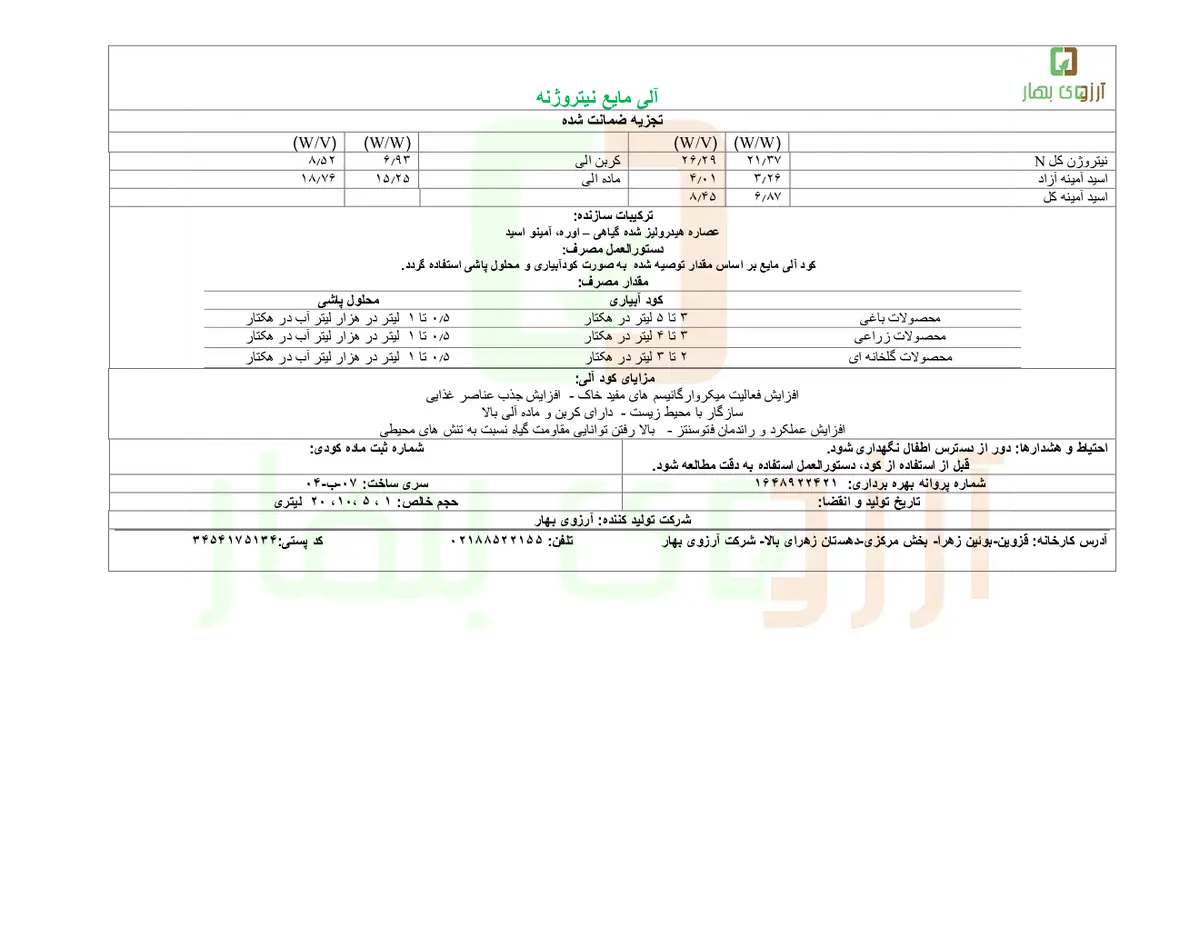 آلی مایع آرزوی بهار