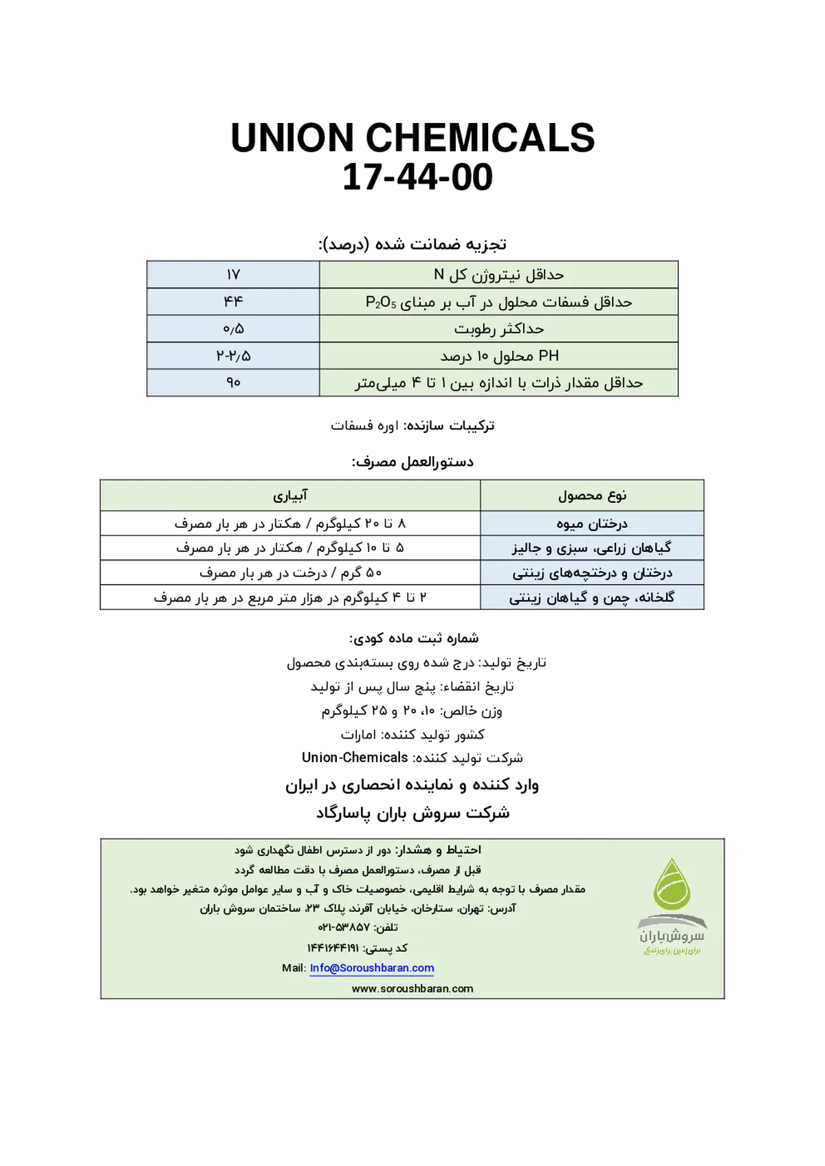 اوره فسفات ونیون چمیکالس