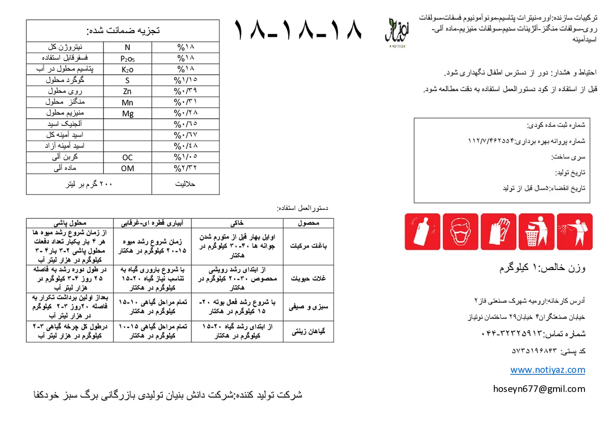 18+18+18 +ریز‌مغذی نوتیاز
