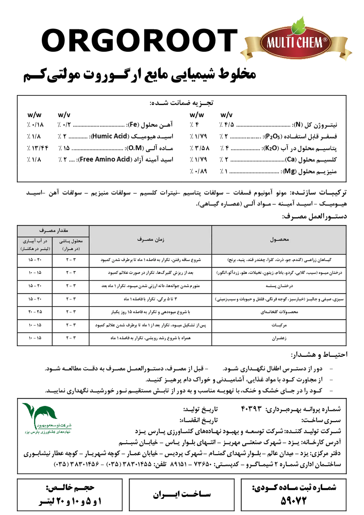 آلی مایع مولتیچم ورگوروت
