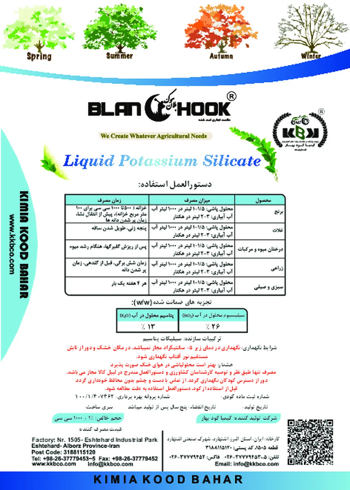 سیلیکات پتاسیم مایع بلان هوک بلان هوک