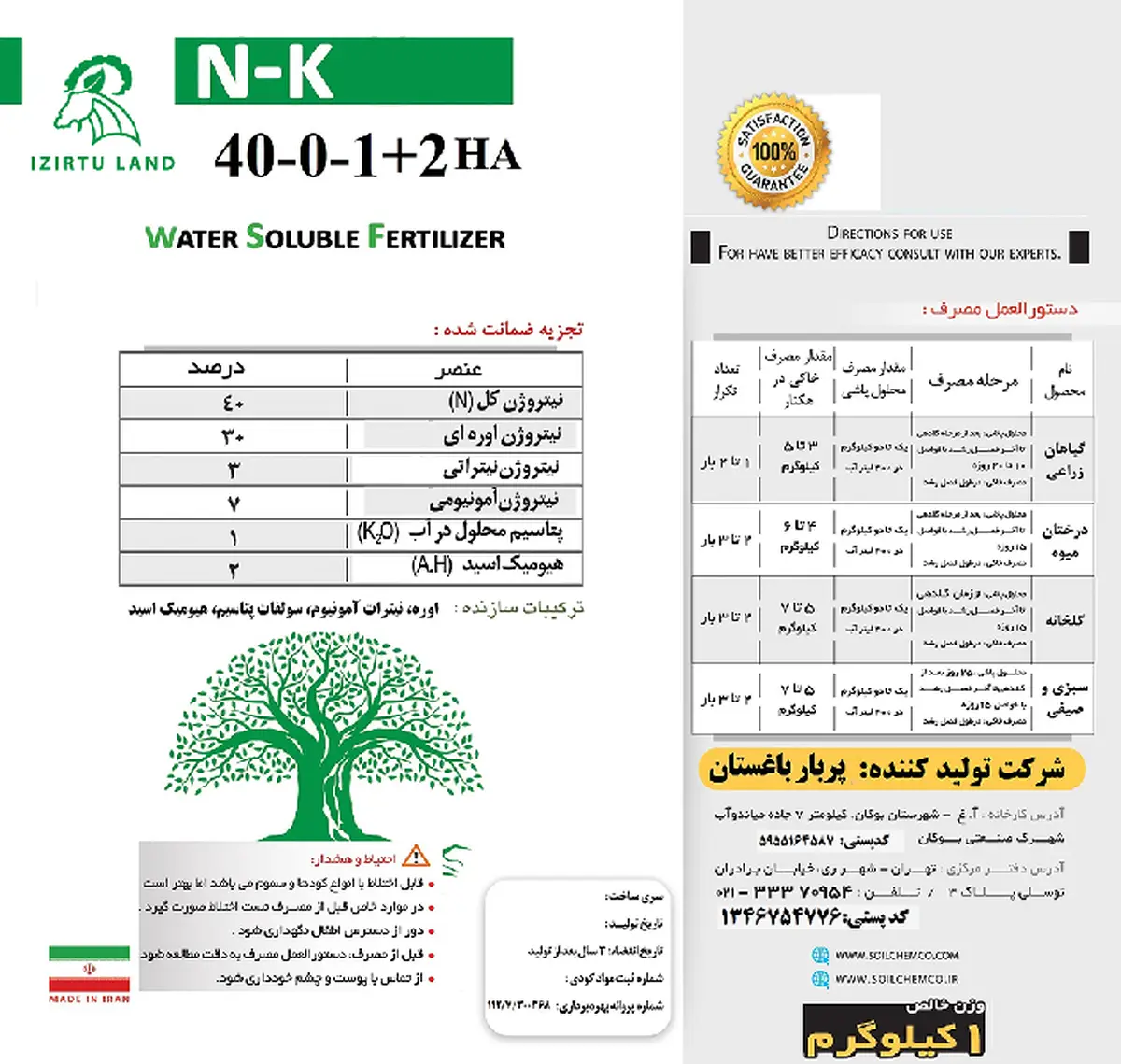 کود نیتروژنه جامد یزیرتو لاند