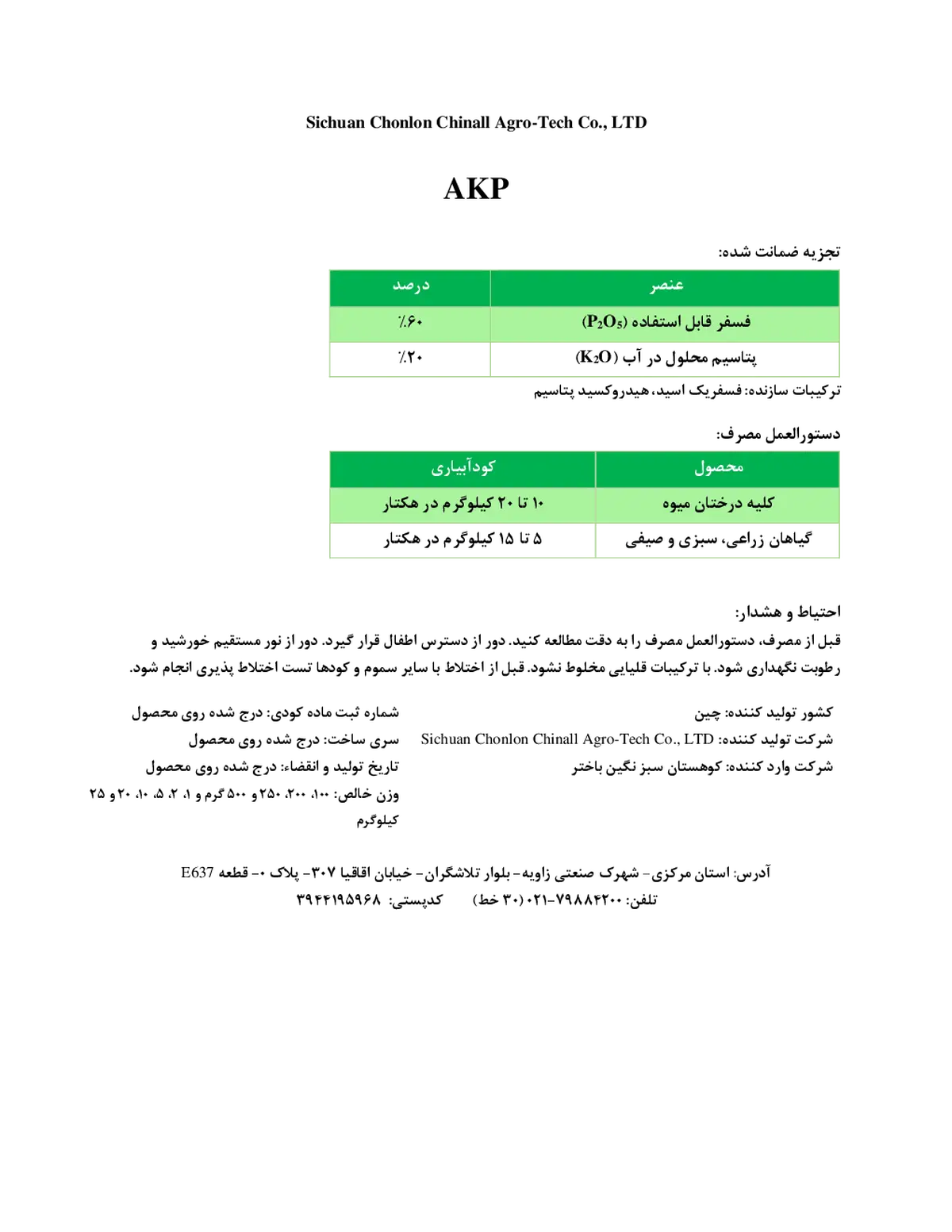 اکپ سیچوان چونلون چینالل اگرو-تچ , ال تی دی
